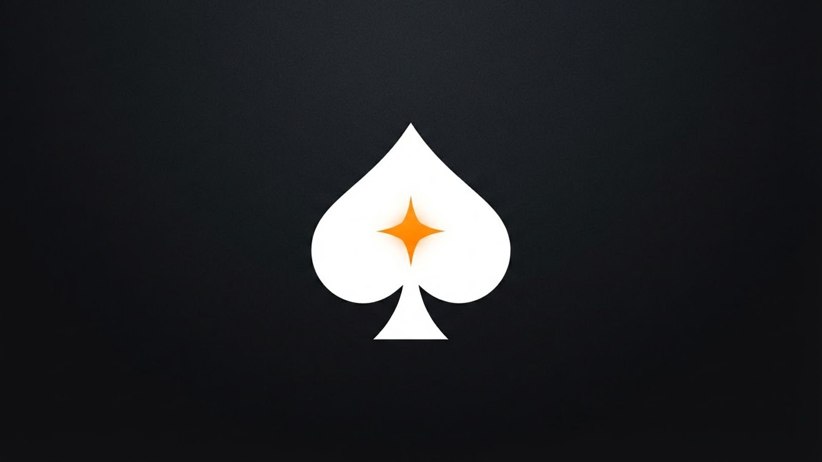 Emblème blanc d'un fournisseur de jeux de casino sur fond sombre